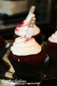 A cupcake with knife in it Pinterest picture