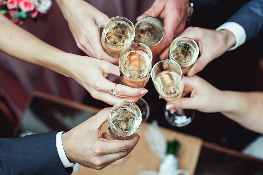 toasts at a wedding