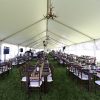 Fruitwood Tables under Canopy from All Out Event Rental