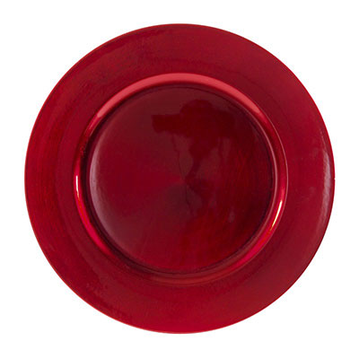 Red Lacquer Charger Plate for rent in Salt Lake City Utah