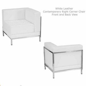 White leather Contemporary Chair for rent in Salt lake City Utah