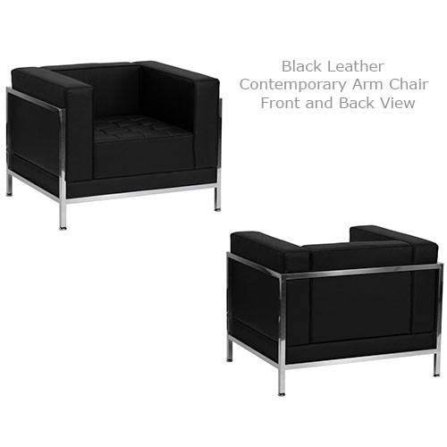 Black Leather Contemporary Arm Chair for Rent in Salt Lake City