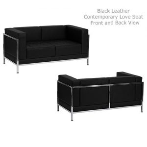 Black Leather Love Seat for Rent in Utah