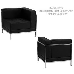 Black Leather Contemporary Chair for Rent in Utah
