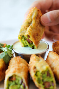 fried avocado dipped in ranch