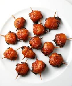 http://allrecipes.com/recipe/14968/bacon-wrapped-water-chestnuts-iii/