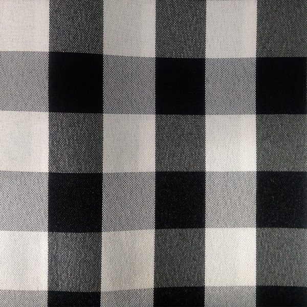 Black and White checkered Polyester Linen Swatch