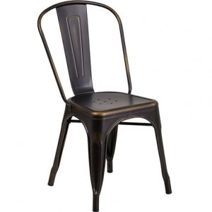 Metal Distressed Copper Elio Chair for Rent in Salt Lake City Utah