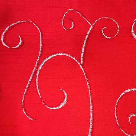 Nova China Red Swirl Linen for Rent in Salt Lake City Utah