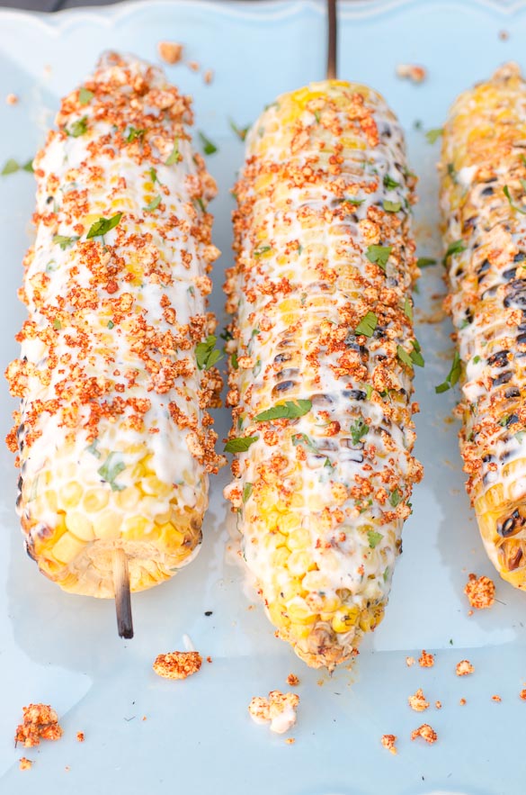 Mexican Street Corn on a tray