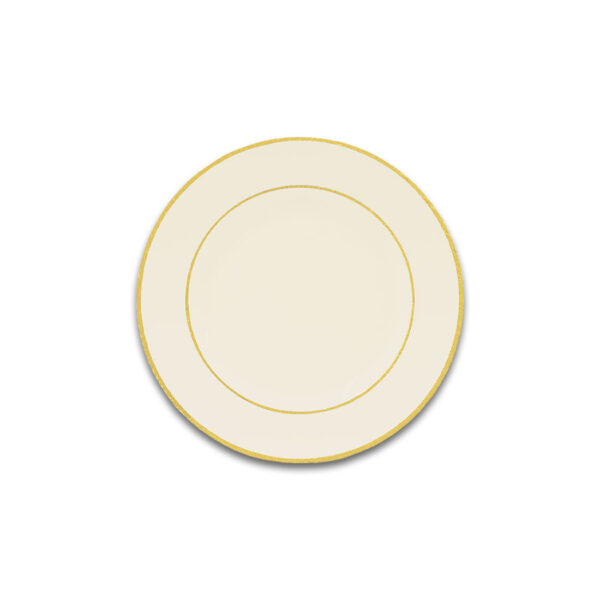 Gold Double Line Cream Bread & Butter Plate for rent in Salt Lake City Utah