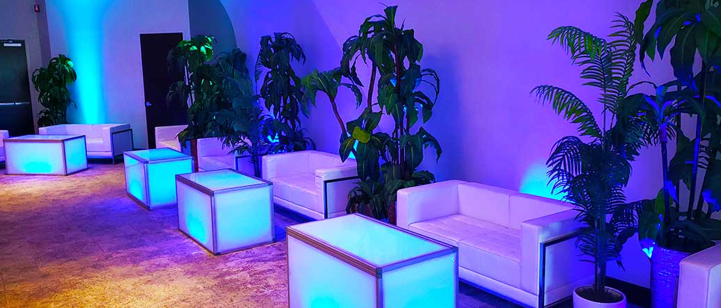 LED Furniture with Plants and Lighting for Private Party Salt Lake City Utah