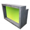 Gray and White Shadow Box Bar with LED green face for rent in Salt Lake City Utah