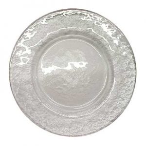 Hammered Glass Charger Plate for rent in Salt Lake City Utah