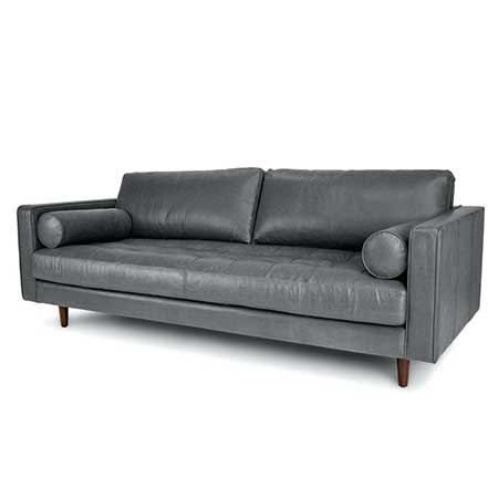 Oxford Gray Leather Sofa for rent in Salt Lake City Utah