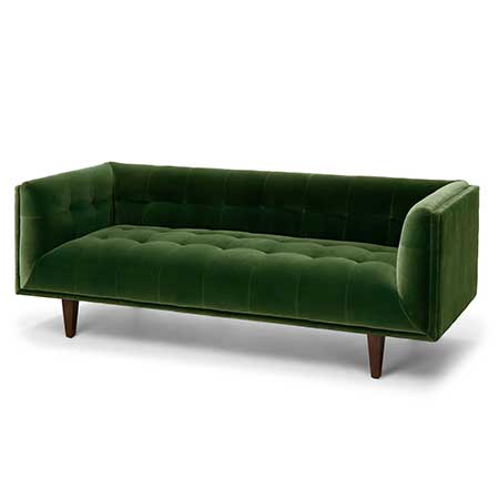 Tufted Grass Green Sofa for rent in Salt Lake City Utah