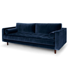 Blue Velvet Sofa for rent in Salt Lake City Utah
