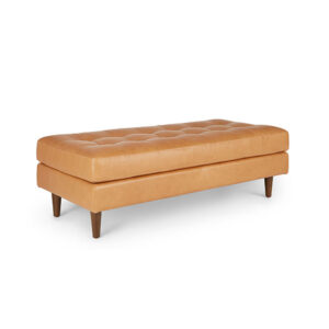 Sven Charme Tan leather bench for rent in Salt Lake City