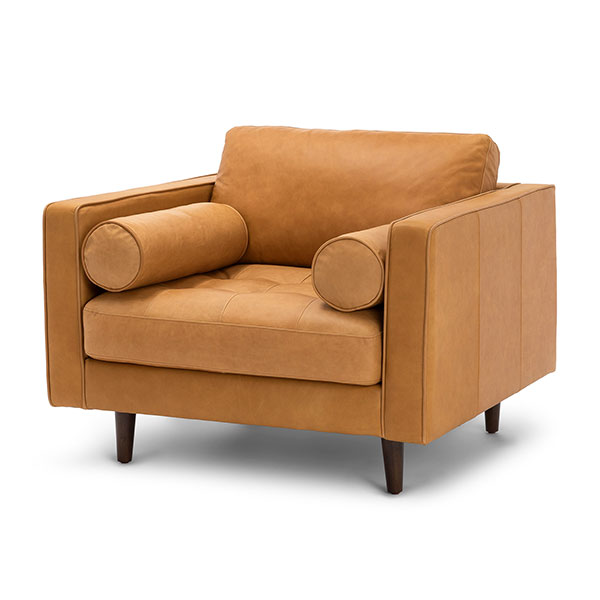 Charme Tan Leather Armchair for rent in Park City Utah