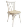 Whitewashed Willow Chair with cushion for rent in Salt Lake City Utah