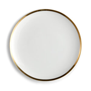 Iris Gold Band Dinner Plate for rent in Salt Lake City Utah