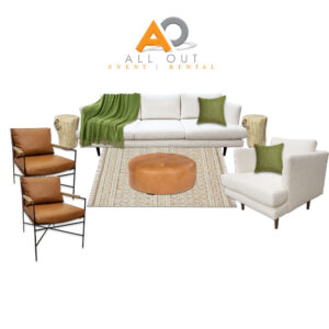 Miller Boucle and Leather Furniture for rent in Salt Lake City Utah