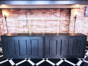 Geometric Gold & Glass Etagere