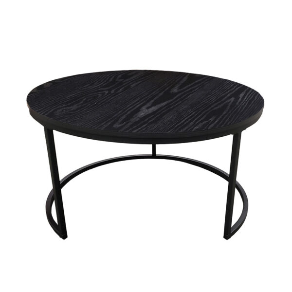 Black Wood Grain Coffee & Nesting Table | All Out Event Rental