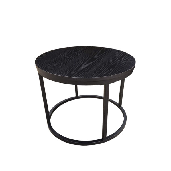 Black Wood Grain Coffee & Nesting Table | All Out Event Rental