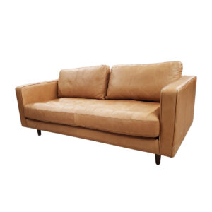 Charme Tan Leather Love Seat