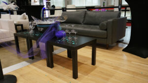 Oxford Gray Leather Love Seat