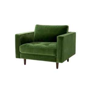 Sven Grass Green Velvet Armchair