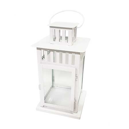 White Framed Lantern 11″