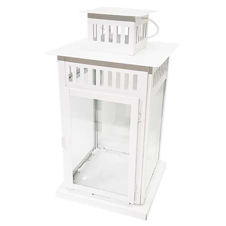 White Framed Lantern 17″
