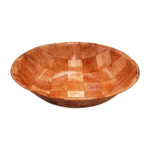 Woven Wood Serving Bowl 16″