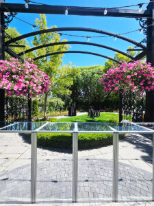 Silver Frame Mirrored Bar