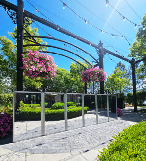 Silver Frame Mirrored Bar