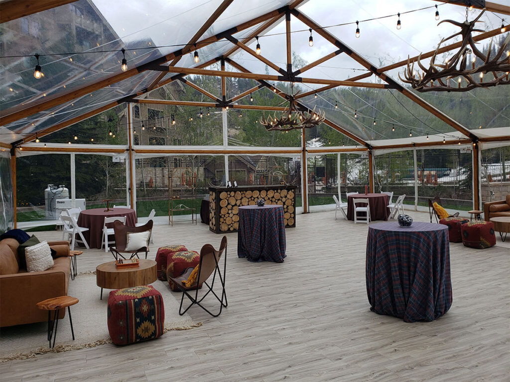 Gray Wood Vinyl Flooring | All Out Event Rental