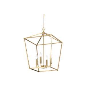 Gold Geometric 4 Light Chandelier