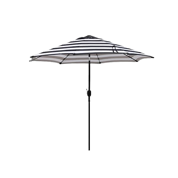 Striped White and Black Umbrella