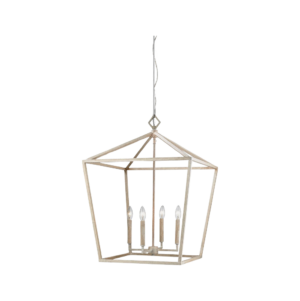 Vintage White Pendant Chandelier 28.5″