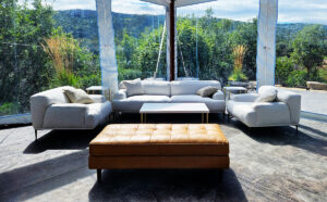 Charme Tan Leather Bench
