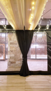 Black Canopy Leg Drape