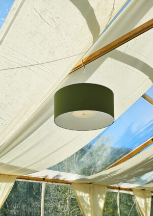 Olive Green Drum Chandelier