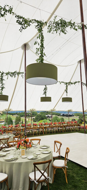 Olive Green Drum Chandelier