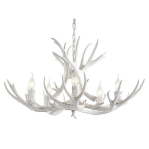 Whitewash Antler Chandelier