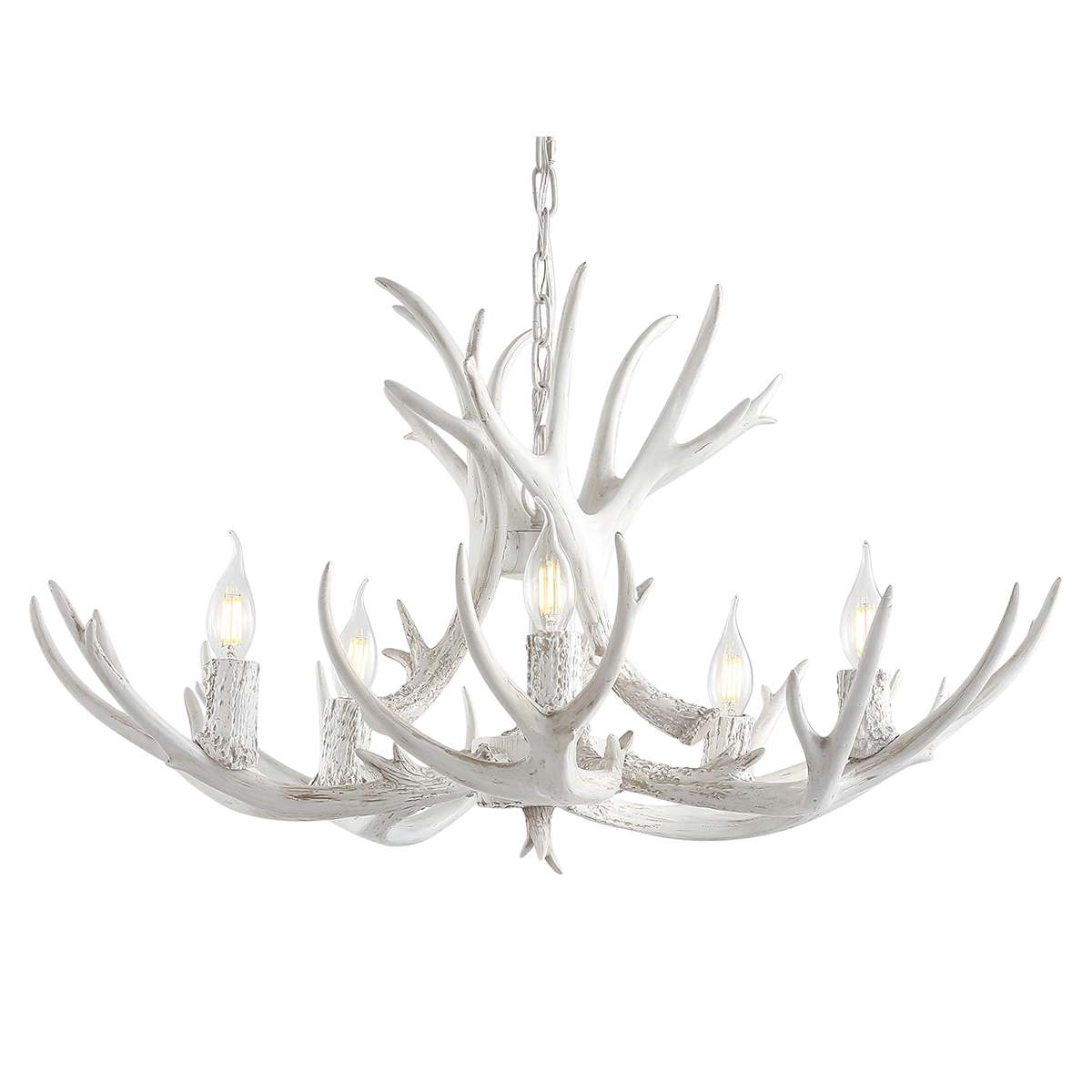 Whitewash Antler Chandelier