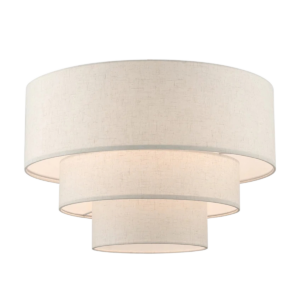 Oatmeal 3-Tiered Drum Chandelier